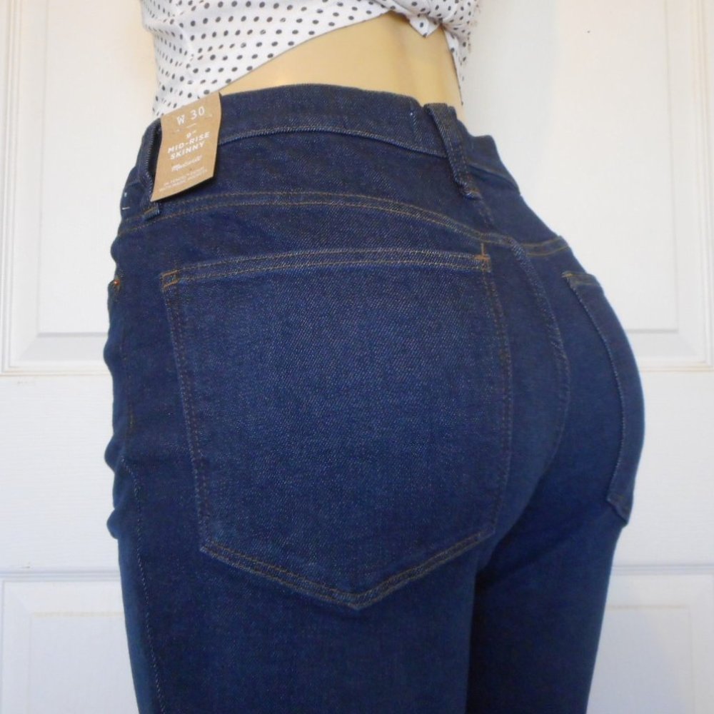 🌸SOLD🌸 New MADEWELL JEANS Size 30 Dark Mid Rise Skinny Denim - Picture 1 of 13